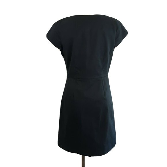 J. Crew Dress Sz 8 Black Cap Sleeve - Picture 2 of 11